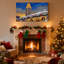 Paysage de Noël de Noël avec toit enneigé et tour, ensemble de 3 impressions murales sur toile-1862278249