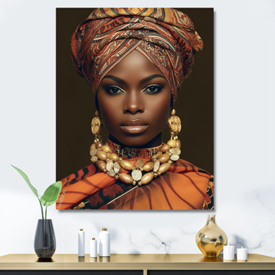 " Beautiful African Lady Traditional Style Attire I "