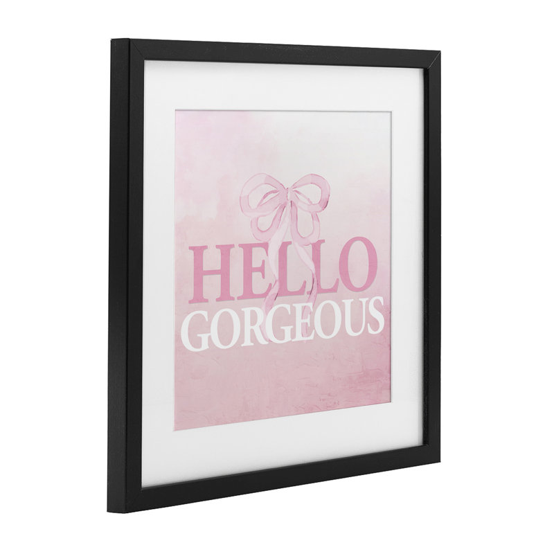 «Feminine Hello Gorgeous», reproduction encadrée sous verre, conception de Kim Allen, H 16 po x l 16 po, Cadre noir minuit