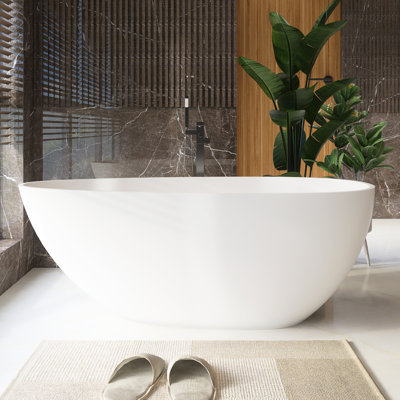 Baignoire de trempage autoportante de 59 po x 29,5 po
