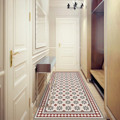 Endi Vinyl Machine Printed Area Rug
