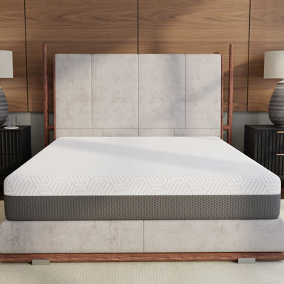 Matelas Twin XL 10 pouces, housse rafraîchissante, fermeté moyenne, mousse à mémoire de forme ventilée I-Gel de 2 pouces, base ferme de 3 à 5 pouces avec refroidissement par changement de phase.