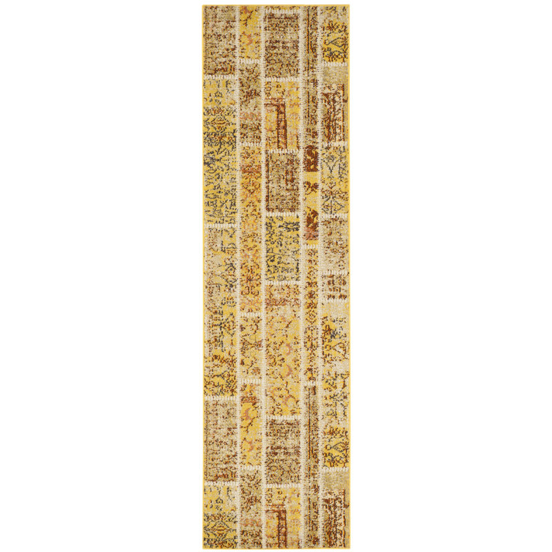 Tapis à performance géométrique Claudie, Tapis de couloir 2 pi 2 po x 8 pi