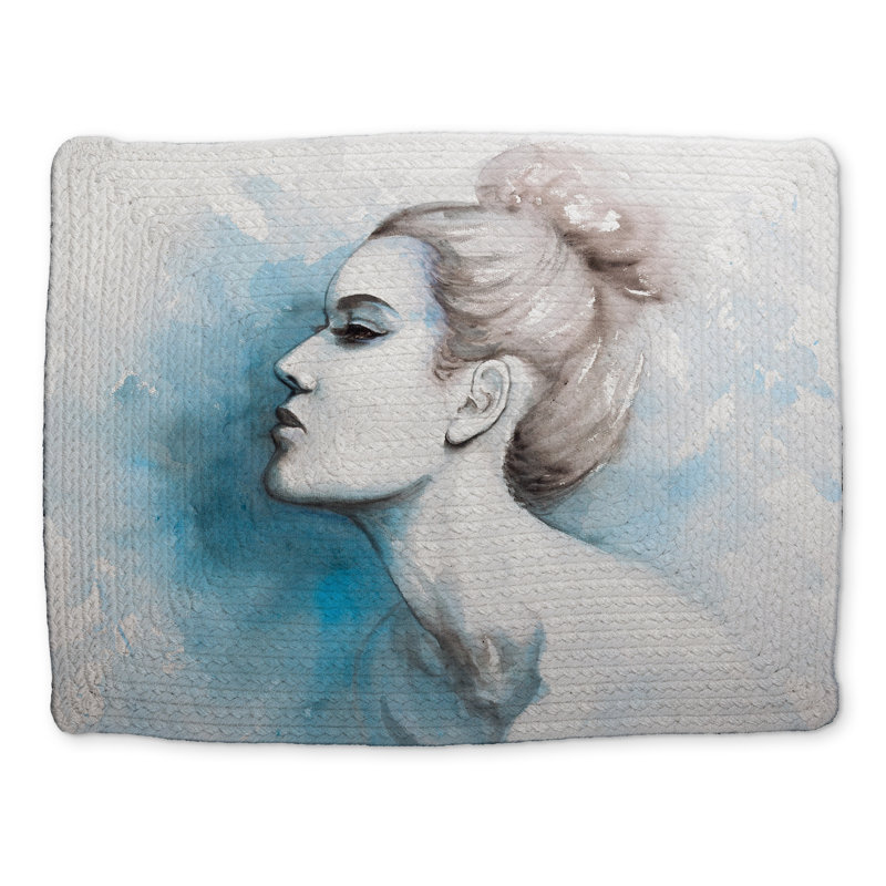 Napperon bleu tressé - aquarelle