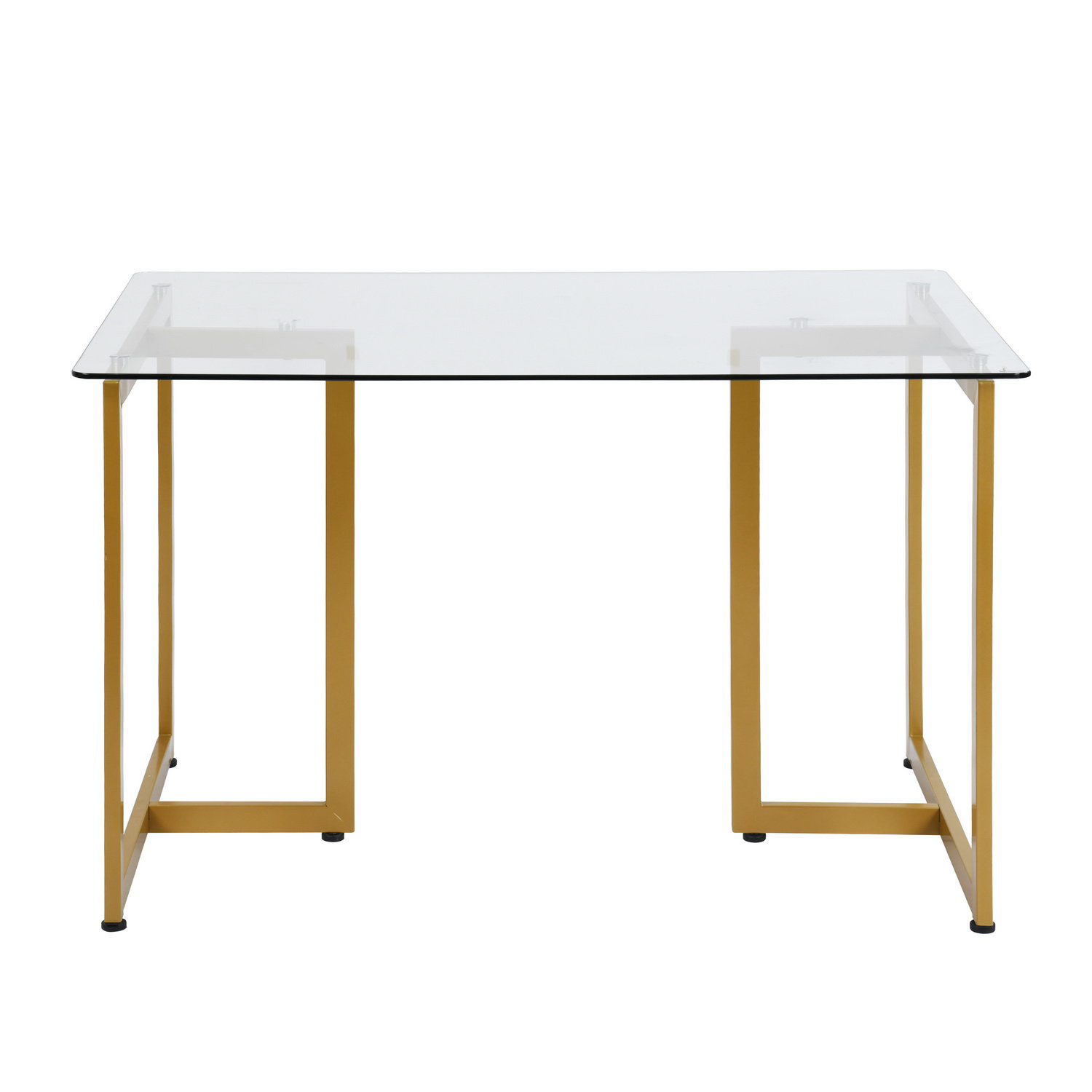 Mercer41 Diani Glass Top Metal Base Dining Table | Wayfair