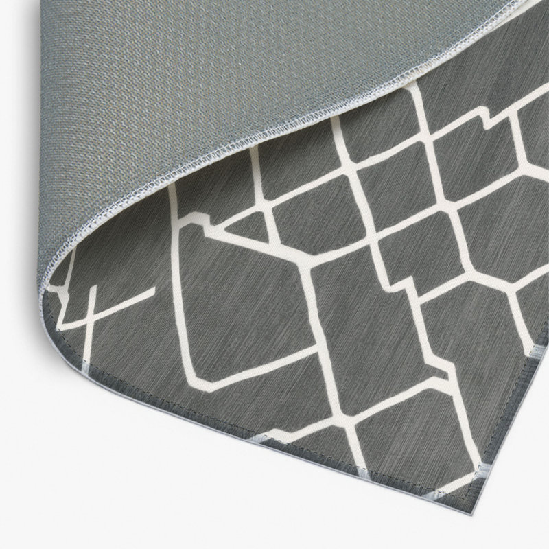 Tapis gris intérieur et extérieur Trellis, Rectangulaire 8 pi x 10 pi