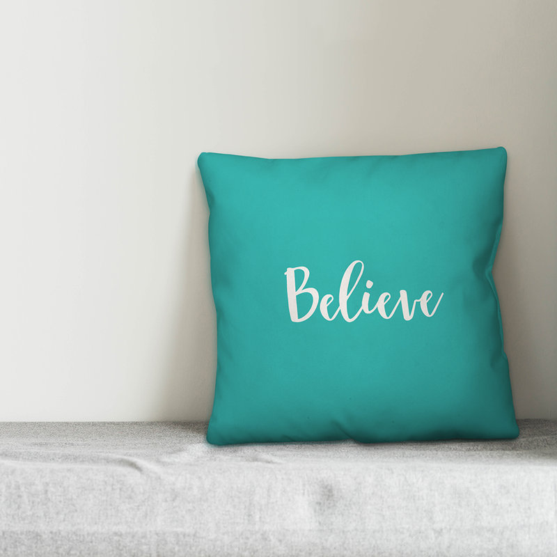 Reversible Throw Pillow, Teal, Pillow Cover