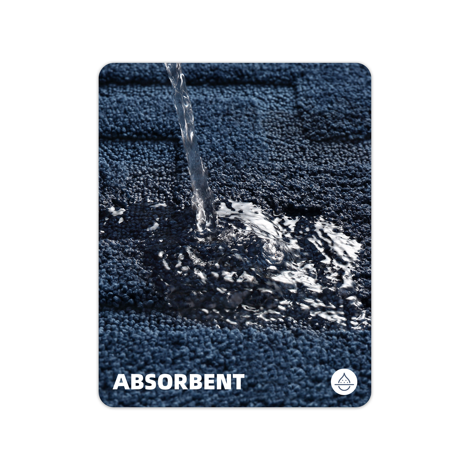 Non-Slip Bath Rug, Blue, 24" L x 36" W