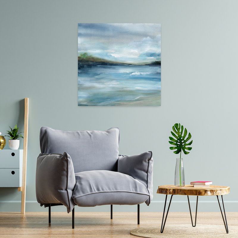 High Tides II, art mural minimaliste contemporain contemporain côtier, H 24 po x l 24 po