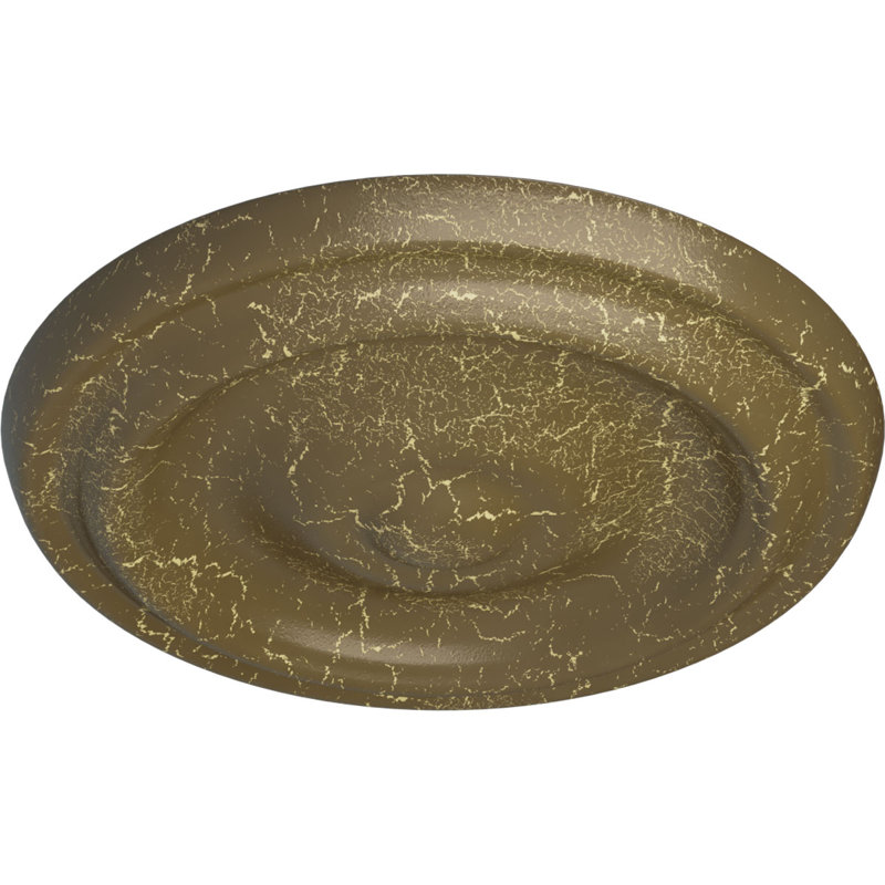 Médaillon de plafond Endurathane Maria, DE 9 5/8 po x P 1 1/8 po (convient aux auvents jusqu'à 1 3/4 po), fini craquelé de boue du Mississippi peint à la main