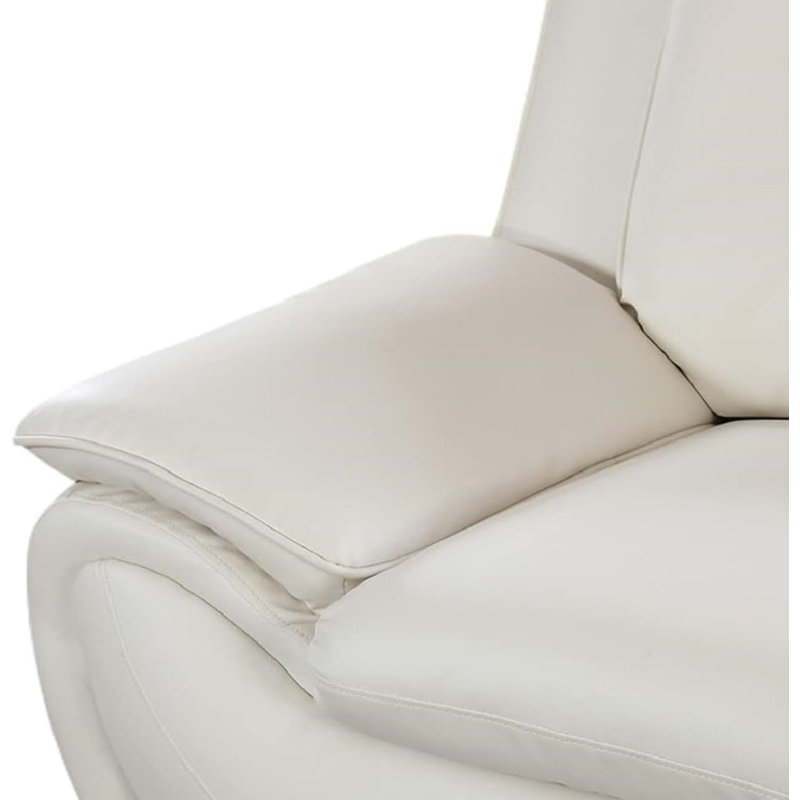 Dipika Faux Leather Accent Chair, White Faux Leather