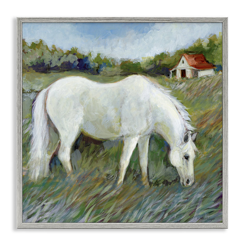 Cheval dans un champ, estampe numérique, design par Susan Winget, Estampe numérique Farmhouse, H 24 po x l 24 po
