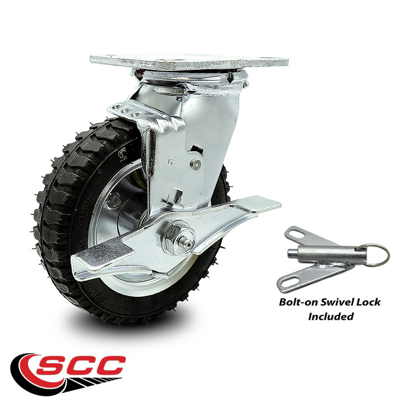 Pneumatic Swivel Caster Caster with Brake and Bolt Swivel Lock
