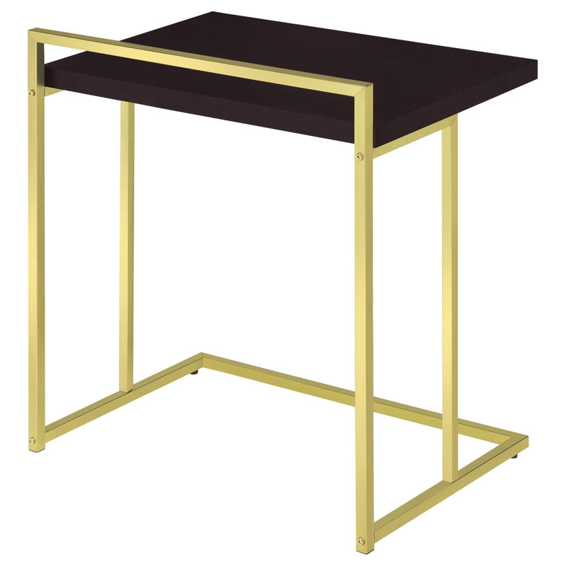 Table de bout Chandlar C Table, Or, Capuccino brun