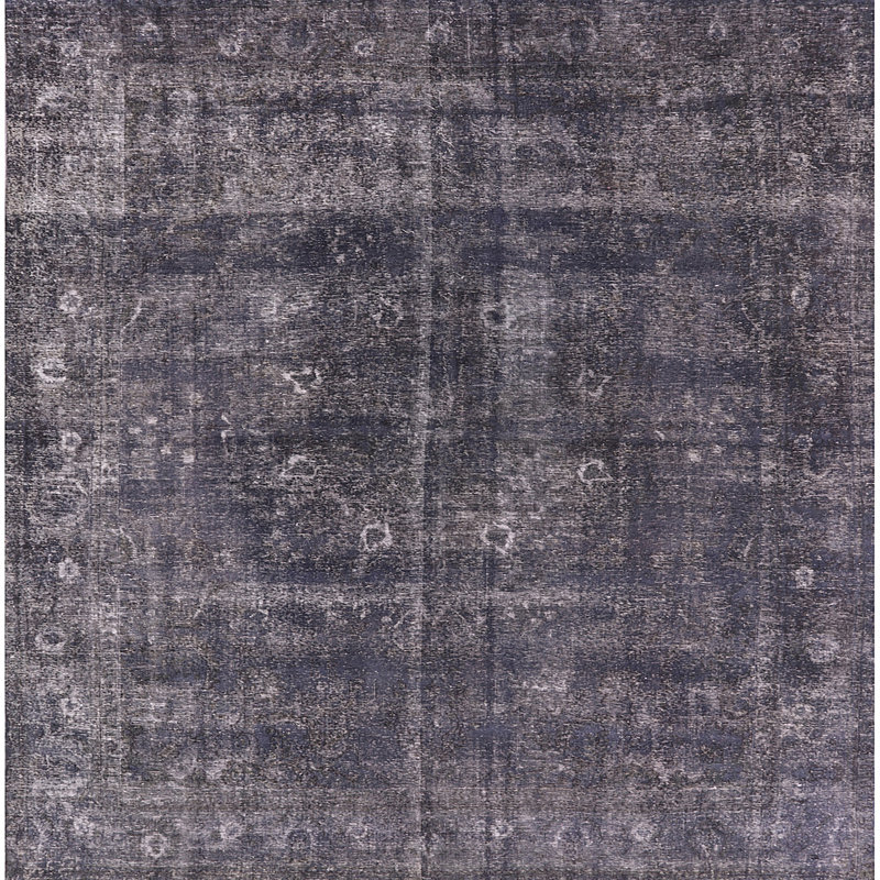 Tapis oriental gris foncé Rokas, Carré 6 pi