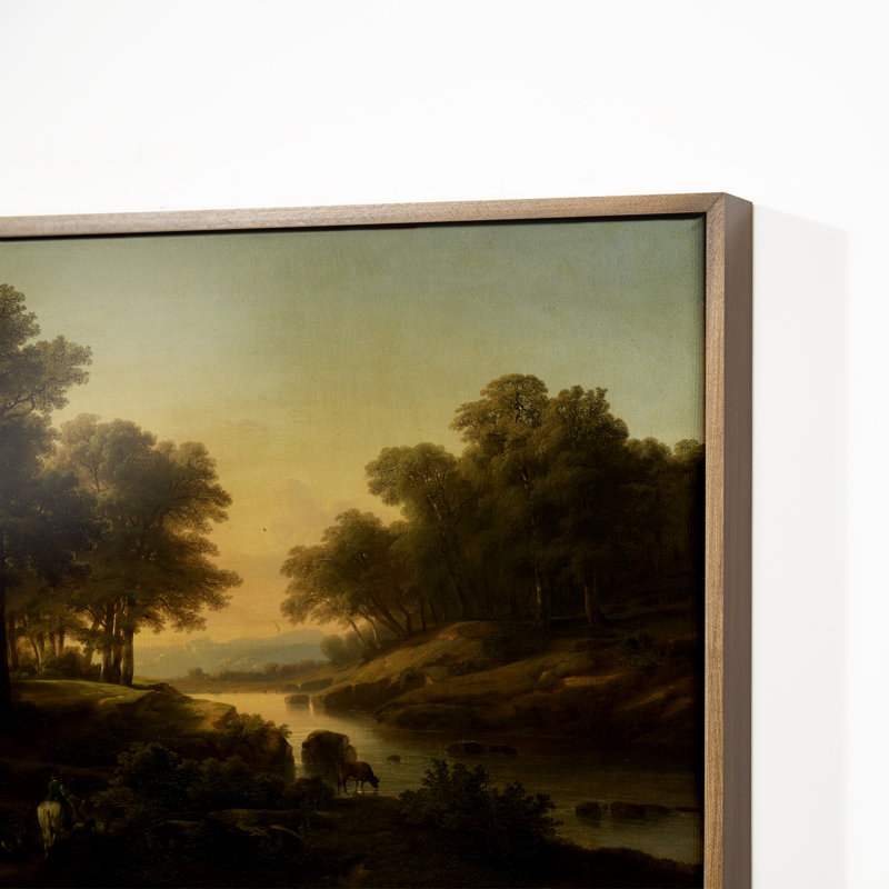 River Landscape Print by Alexandre Calame
