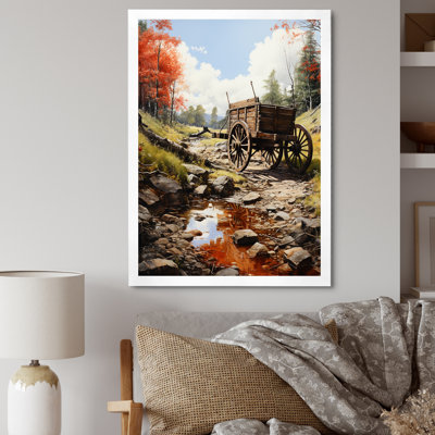 " Rustic Red Us Carriage Cart "