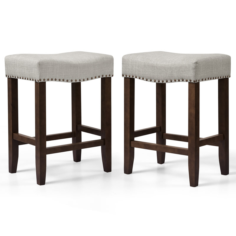 Tabouret de bar moderne avec siège en bois Jaeshon, Gris clair, Tabouret de bar (siège d'une hauteur de 29,75 po), 2