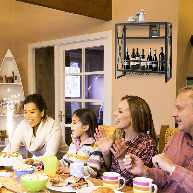 Avyn Floor Wine Bottle & Glass Rack