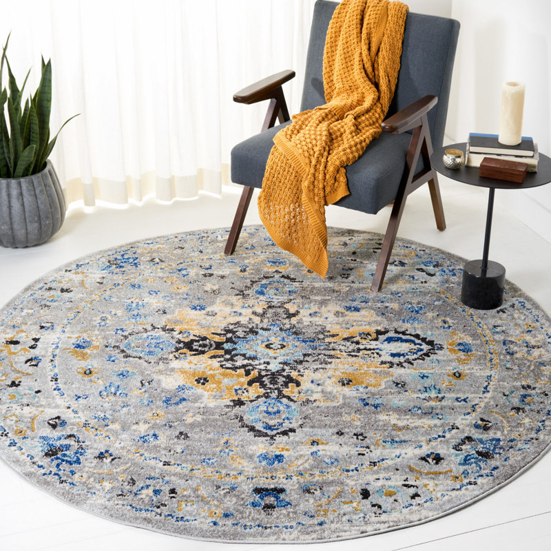 Tapis oriental en jute Madison, Rond 6 pi 7 po