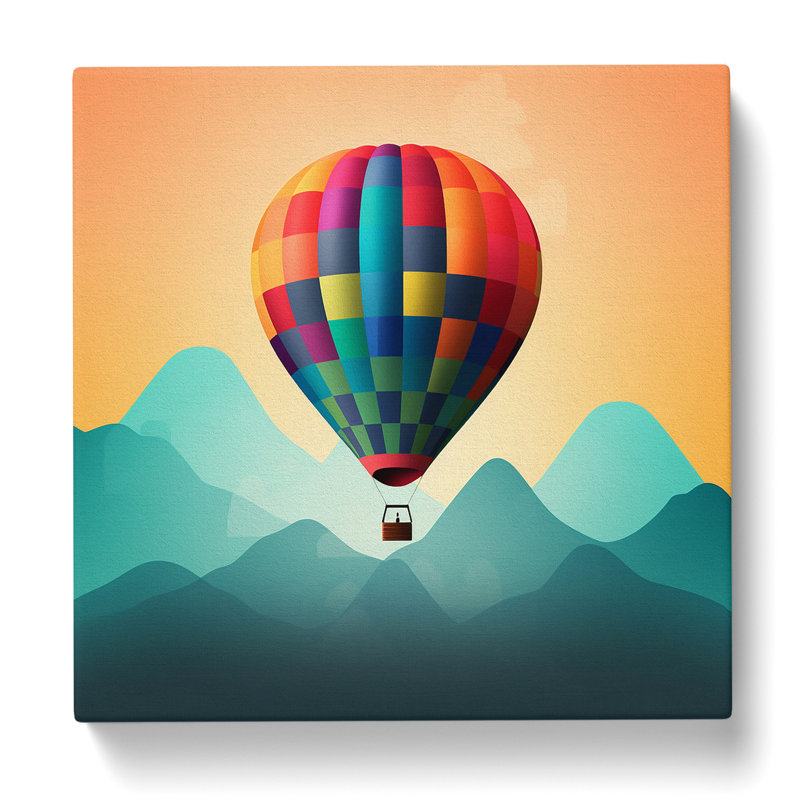 Hot Air Balloon Minimalism - Wrapped Canvas