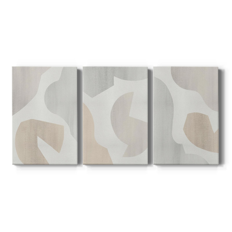 Shaping Soft I  -Custom Wrapped Gallery Canvas - 3 Pieces, 60" H x 120" W