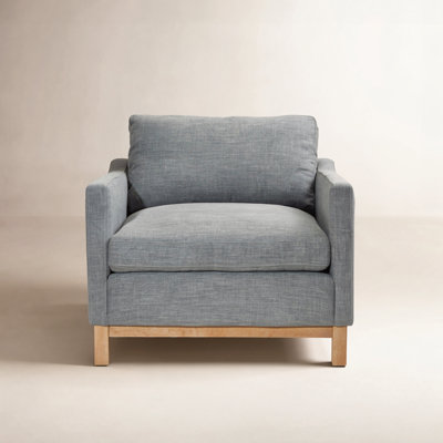 Down Filled Armchair with Ottoman