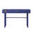 Blue Metal Vanity Desk With One Drawer, Frame, Recessed Panels, Iron Plate Top, Wood - Made Manual Close Drawer Side Glide, Fully Finished Inside
