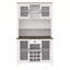 70,9 po Armoire de rangement pour garde-manger rustique, huche de cuisine avec prises à DEL et armoire à vin avec portes et tablettes, blanc-51629857
