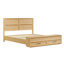 Lit avec tête de lit géométrique 3D et banc de rangement - rangement à 4 tiroirs-2134578363-2134578364