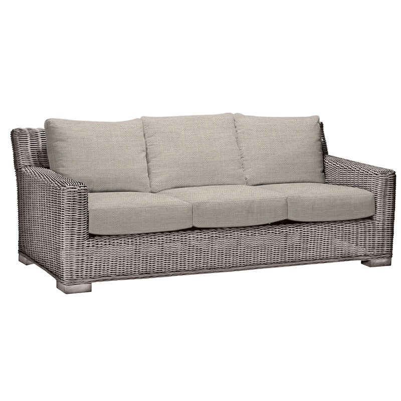 Canapé rustique tissé - Huître, Pas de soudure, Sunbrella® ‑ lin colombe, Huître