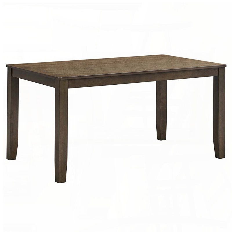 Table de salle à manger rectangulaire en noyer avec bois d'hévéa massif