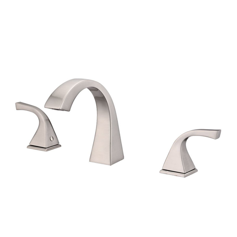 2-handle Bathroom Faucet with Drain Assembly, Brushed Nickel, Without Drain Assembly
