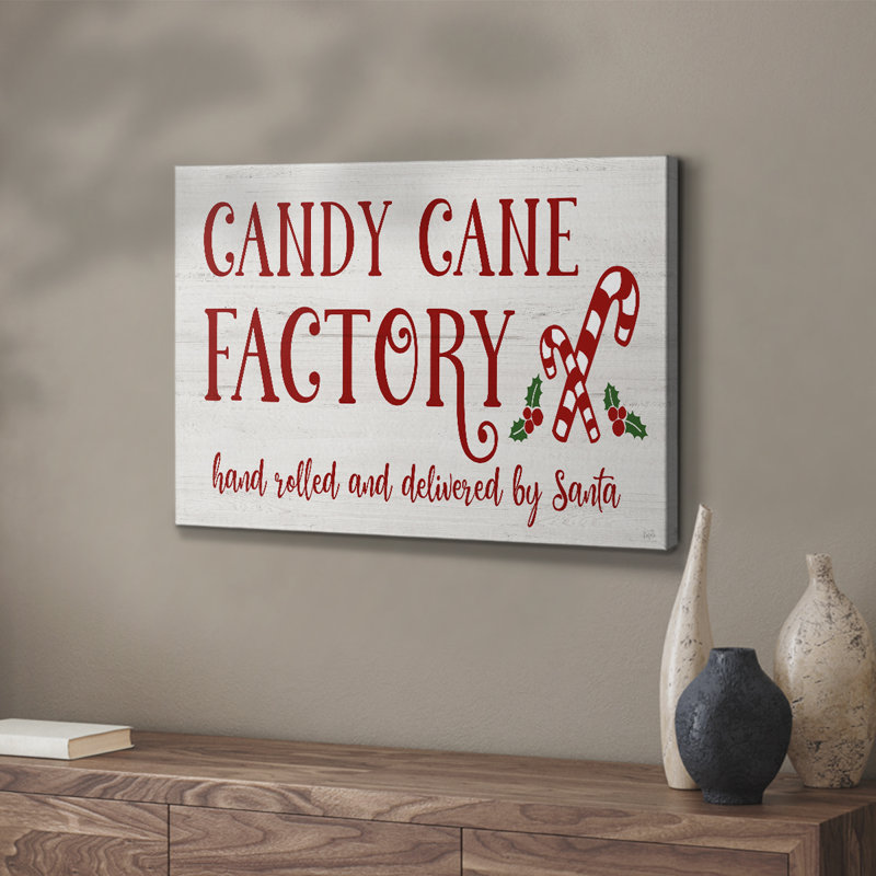 Candy Cane Factory -Gallery Wrapped Cavas, 18" H x 27" W