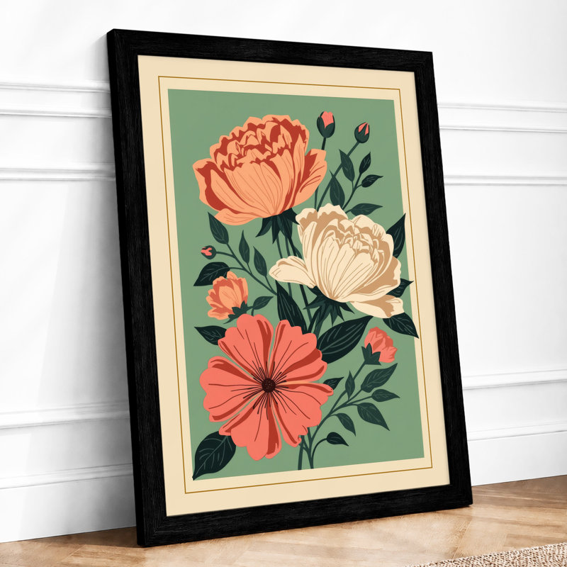 Bloom Study Botanical - Framed Print, A2 - 59.4 x 42.0 cm, Black