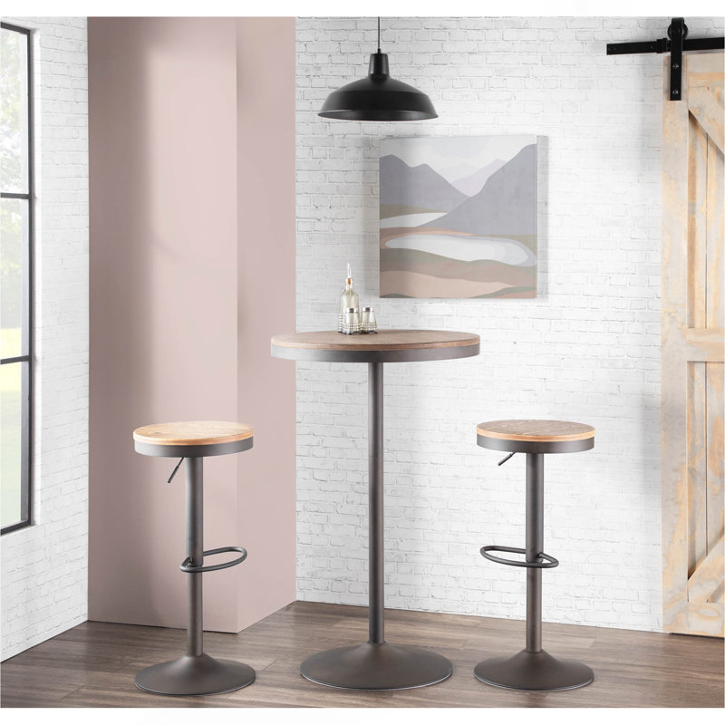 Table de bar / dinette réglable en brun antique