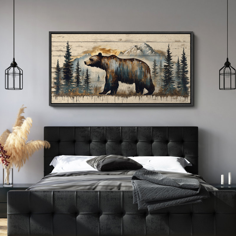 Impression sur toile encadrée «Wood Panneau Effect», Noir, noir, noir, noir, H 30 po x l 60 po