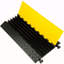 Protecteurs de câble à 5 canaux Rampes de câble en caoutchouc extrême Câble de protection robuste Rampe de câble pour allée Protecteur de câble en caoutchouc pour circulation rapide (5 canaux, 1 paquet - 18000 lb)