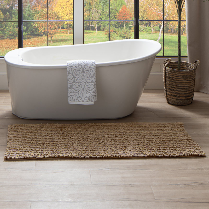 Tapis de bain antidérapant Tamayo, L 24 po x L 60 po, Argent argent