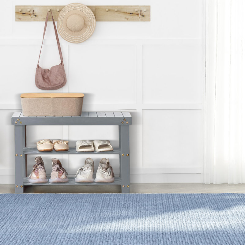 6 Pair Stackable Shoe Storage Bench