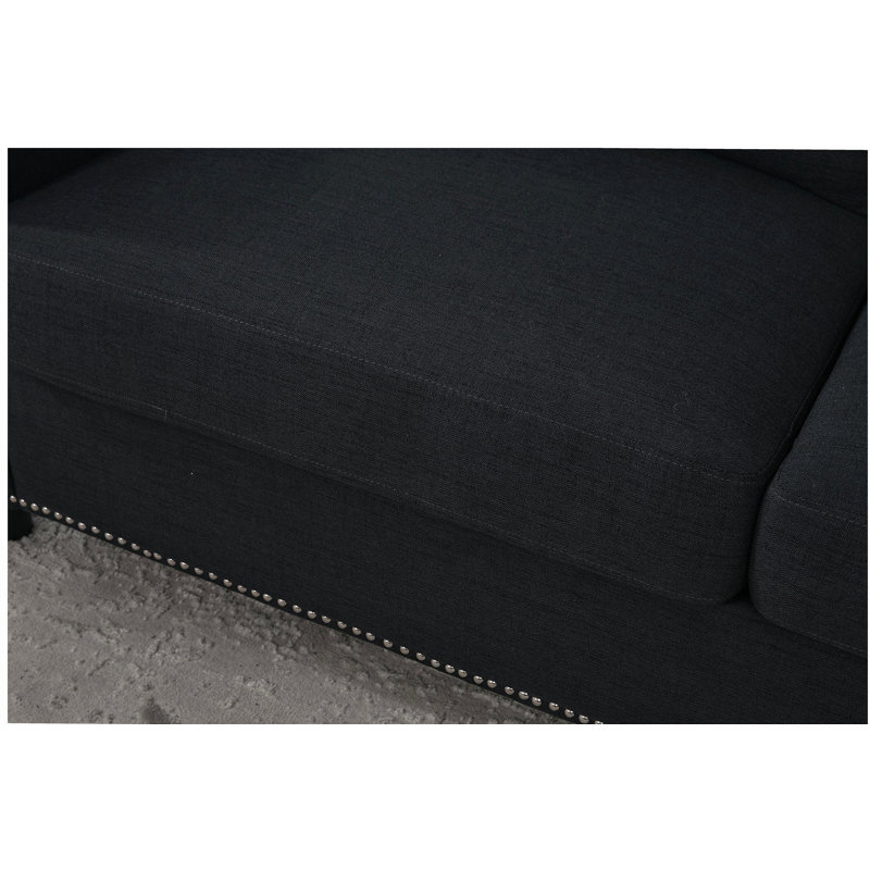 Sleeper Sofa Bed, Pull Out Couch with Mattress, 81.5'' 3 Seater Upholstery Sectional Couches, Modern Linen Convertible Sofa, Living Room Furniture for Small Spaces, Apartment, Studio, Dark Gray
