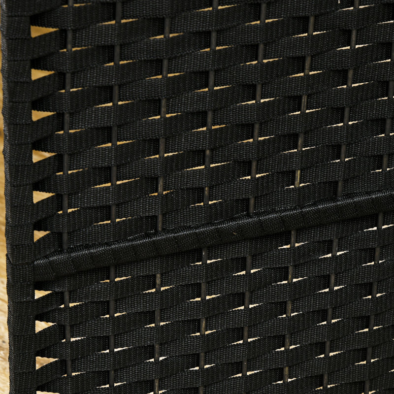 Paravent de 5,6 pi de hauteur, paravent pliable 6 panneaux. Noir pour la chambre à coucher et le bureau personnel. Cloison autoportante avec captation tissée à la main et cloison supérieure arquée, écran. Bureau, chambre à coucher.
