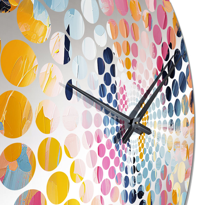 «Colorful Paint Swirl Bliss - Horloge murale abstraite», Petit