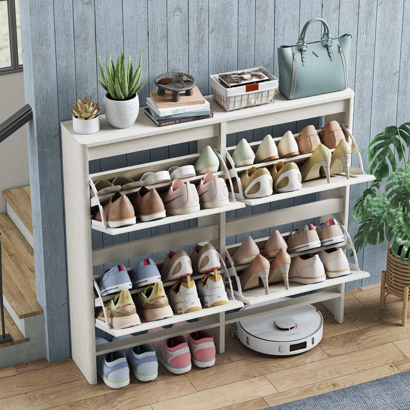 Armoire de rangement pour chaussures 16 paires avec 4 tiroirs rabattables Colyton
