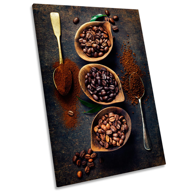 Coffee Bean Bowls Brown Picture - Wrapped Canvas Print, 76.2cm H x 50.8cm W x 2cm D