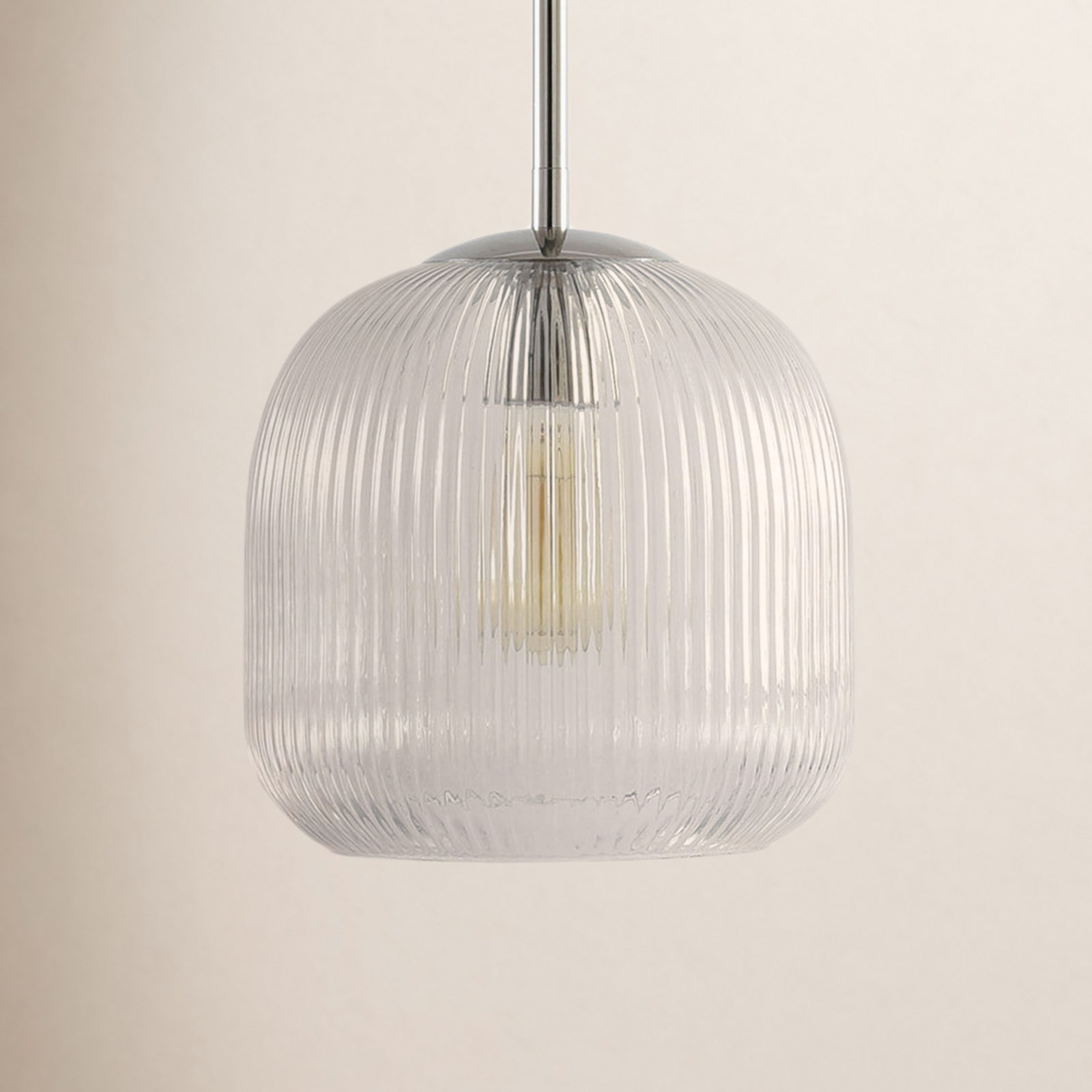 1 - Light Single Pendant, Brushed Nickel