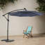 10ft Solar LED Offset Hanging Market Patio Umbrella  ( khaki )-733244960