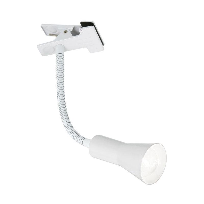 Beauvue Adjustable Metal Clip On Lamp, White