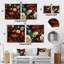 Hasson - Ensemble de 2 reproductions d'art murales carrées florales en métal-102677823