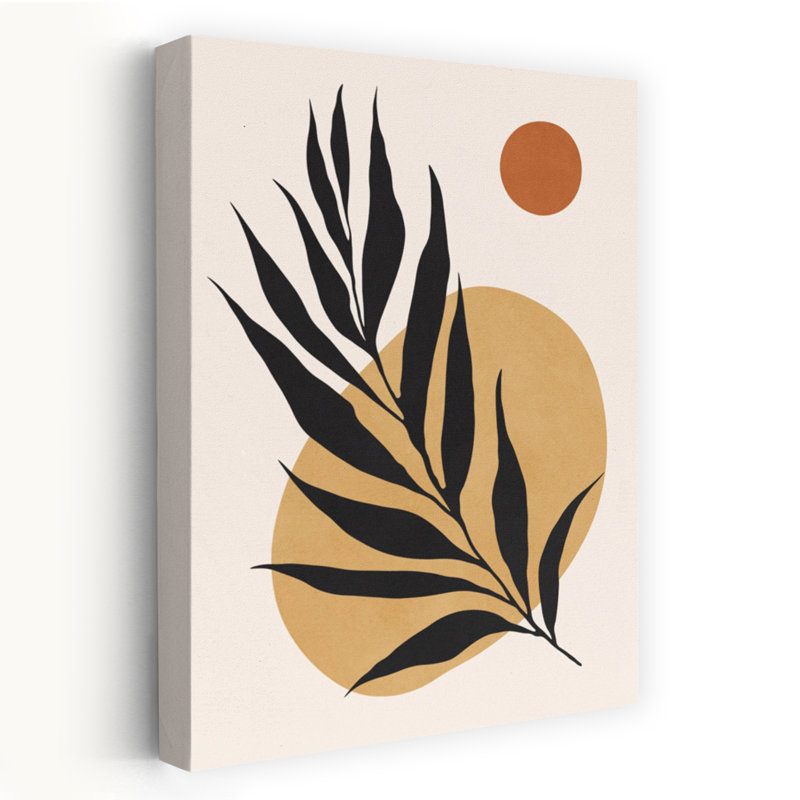 «Desert Sun Palm», impression de palmier biologique moderne abstrait tropical, 24" H x 16" W